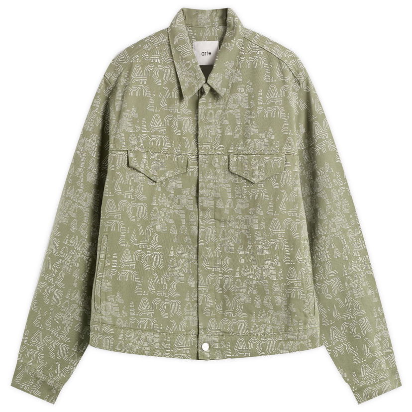 Takki Arte Antwerp Allover Print Jacket, Size Large Vihreä | AW25-189J-GRN