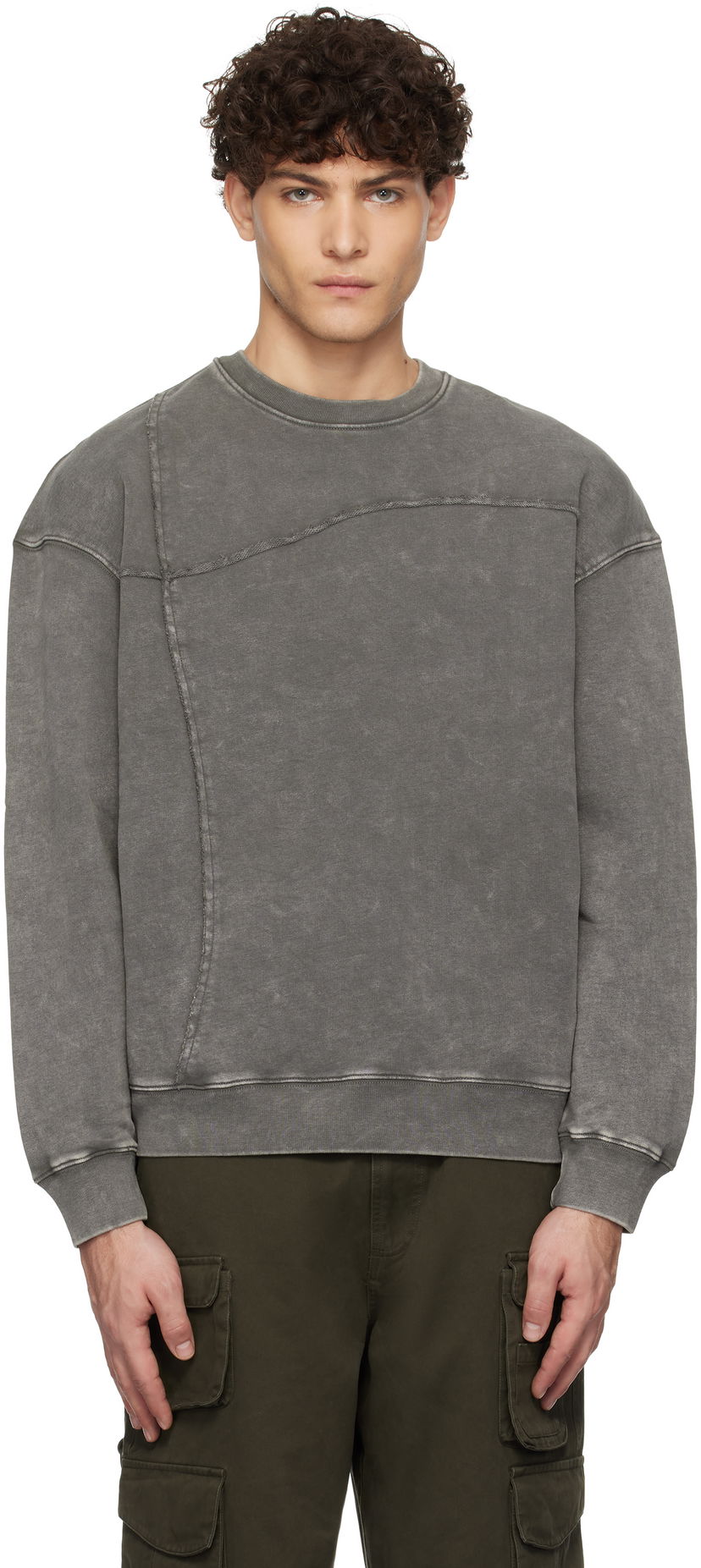 Huppari Dime Reverse Stitch Crewneck Sweatshirt Harmaa | DIMEHO2471CHA