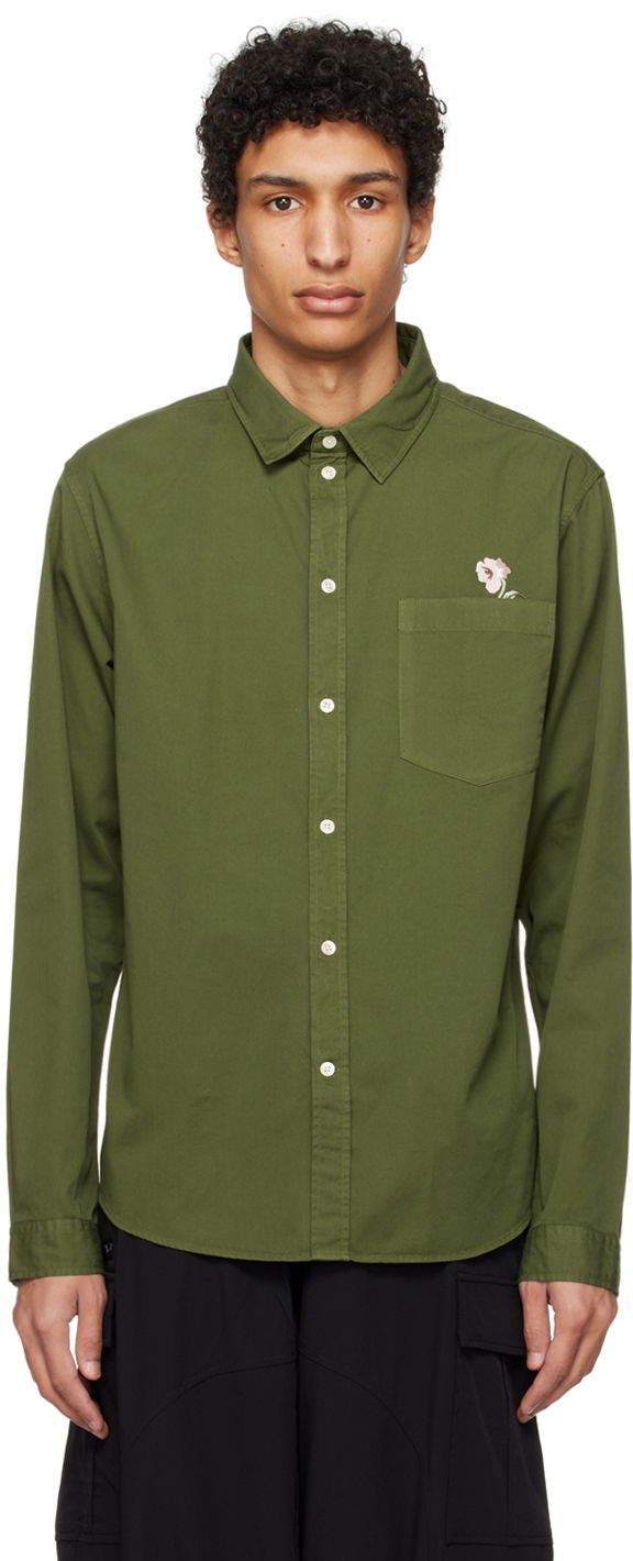 Paita Han Kjøbenhavn Han Kjobenhavn Embroidered Pocket Shirt Vihreä | M-133903