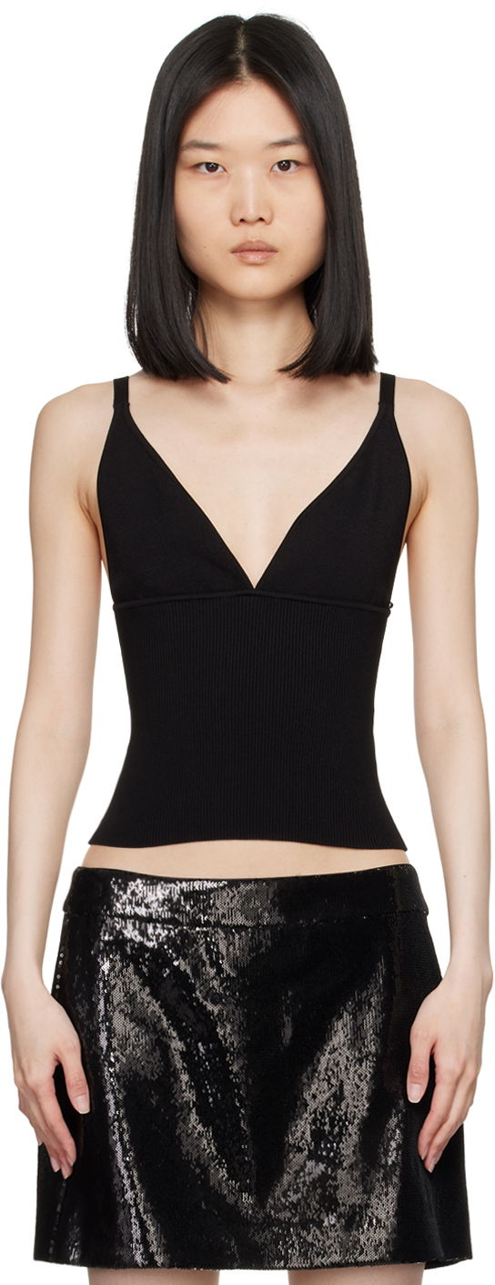 Tankkitoppi Dolce & Gabbana Dolce&Gabbana Knit V-Neck Tank Top Musta | FXL05T JFME0