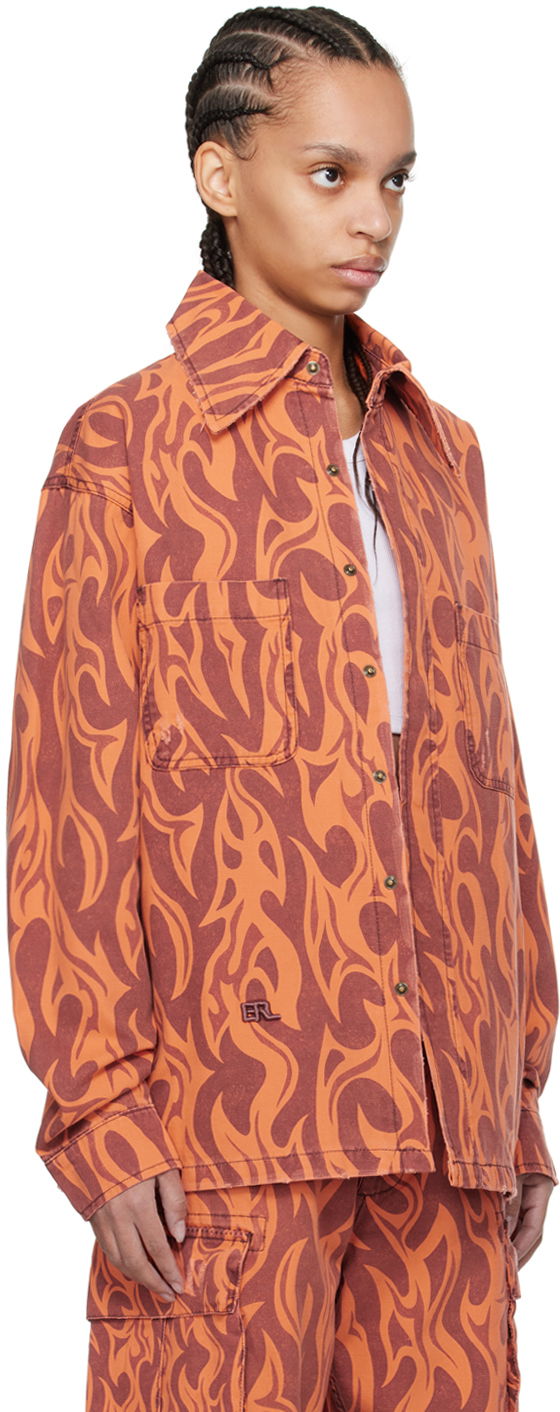 Paita ERL ERL Flame Print Jacket Oranssi | ERL08J012, 1