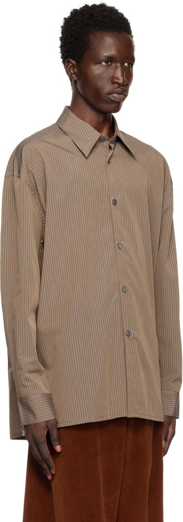 Paita Studio Nicholson Studio Nicholson Pinstripe Shirt Ruskea | STRIKE SNM - 1164, 1