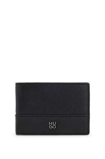 Lompakko BOSS HUGO Leather Wallet with Stacked Logo Musta | 50548763, 0