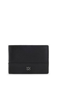 HUGO Leather Wallet with Stacked Logo