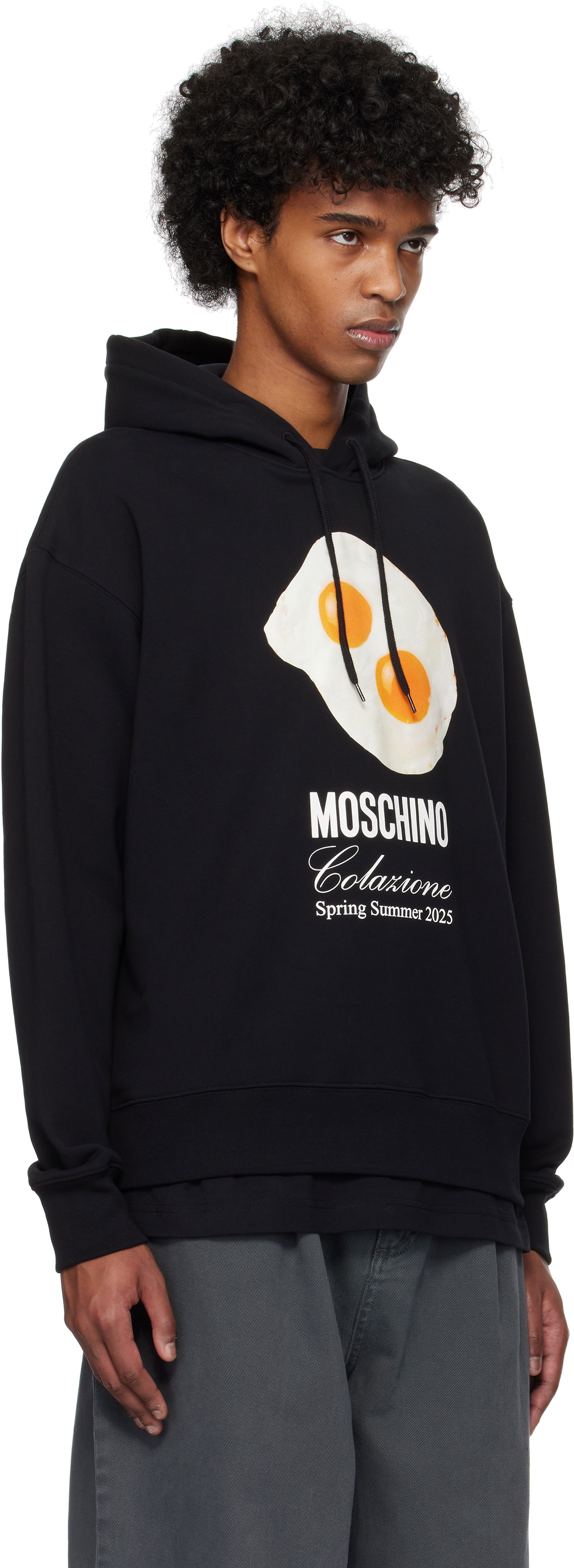 Huppari Moschino Eggs Print Hoodie Musta | 251ZZA170802281555, 1