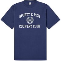 T-paita Sporty & Rich Varsity Crest T-Shirt Tummansininen | TSAW2353NA, 2