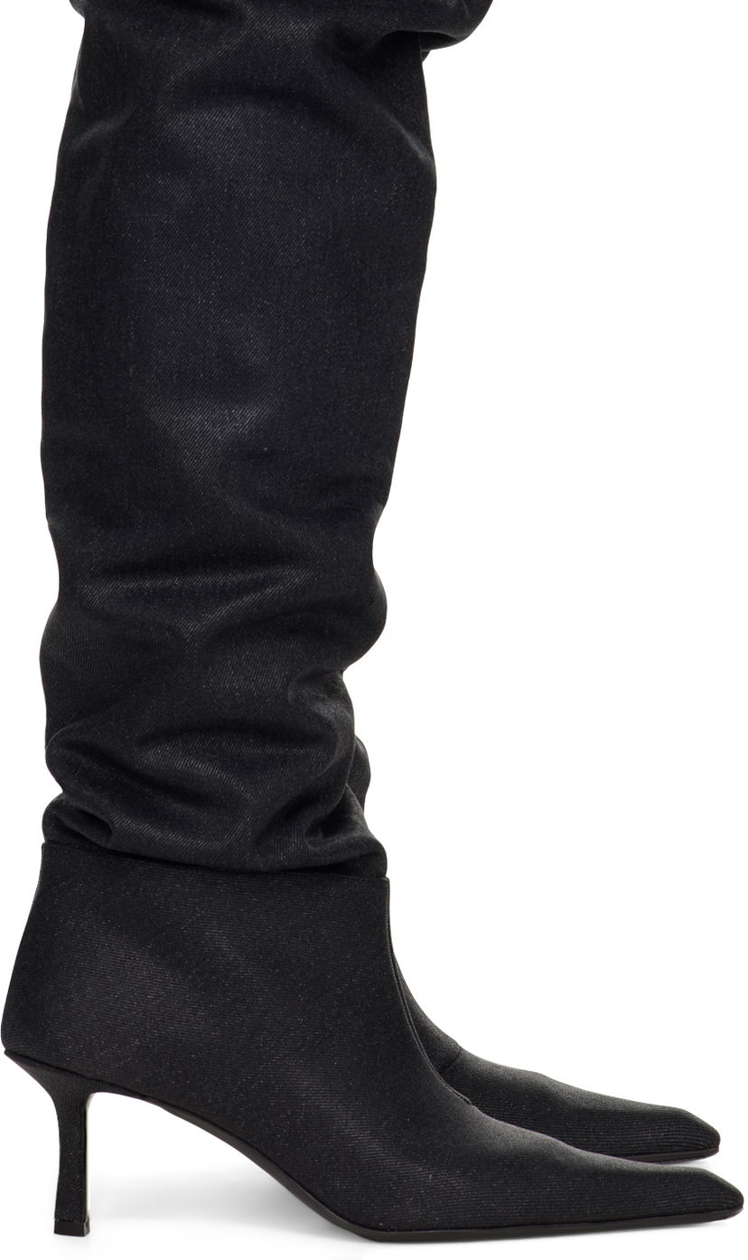 Tennarit ja kengät Alexander Wang Alexander Wang Viola Denim Slouch Kitten Heel Boots Musta | 30223B025