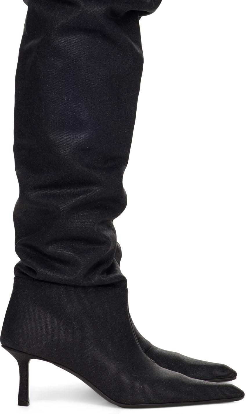 Tennarit ja kengät Alexander Wang Alexander Wang Viola Denim Slouch Kitten Heel Boots Musta | 30223B025, 0