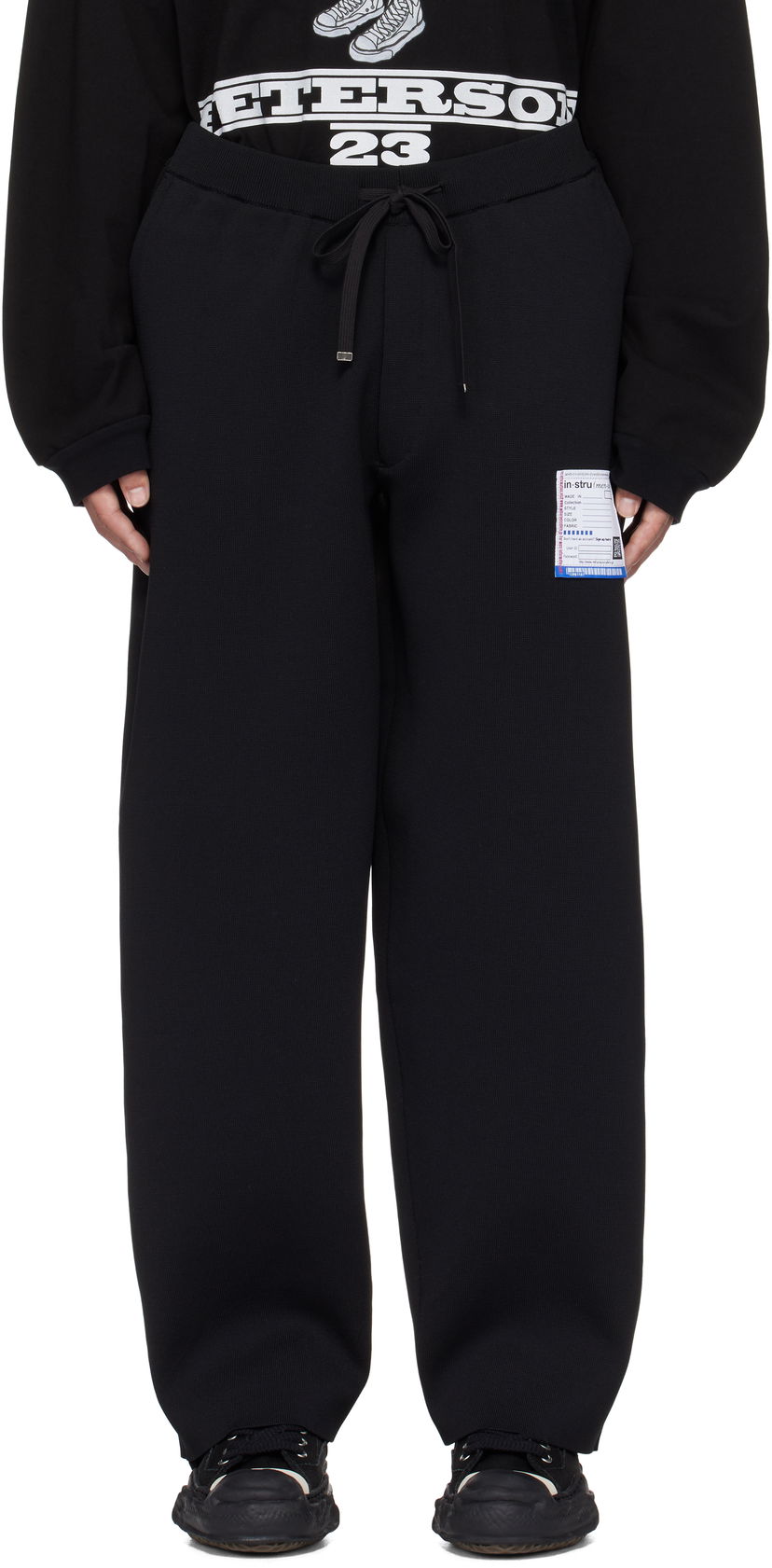 Verryttelyhousut Maison MIHARA YASUHIRO Maison MIHARA YASUHIRO Milan Rib Easy Sweatpants Musta | I13PT025