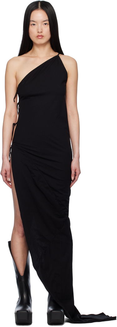 Mekko Rick Owens Rick Owens DRKSHDW One-Shoulder Maxi Dress Musta | DS01E3516 RN, 0
