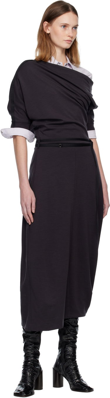 Mekko LEMAIRE Twisted Hem Midi Dress Musta | DR1126 LJ1041, 3