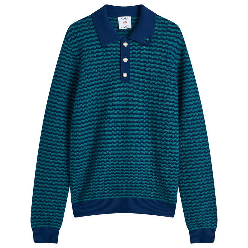 Poolopaita Casablanca Mini Wave Polo Shirt Sininen | MPS25-KW-862-01