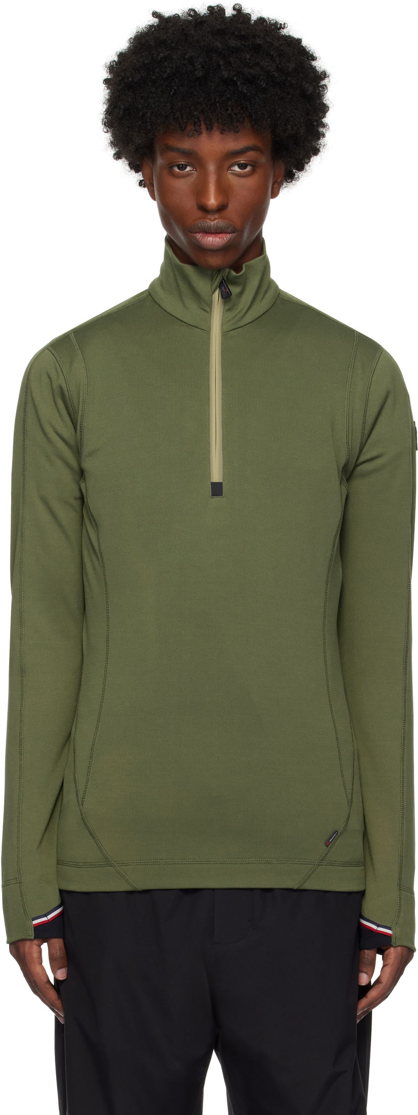 Villapaita Moncler Half Zip Performance Top Vihreä | J20978G00028899JO