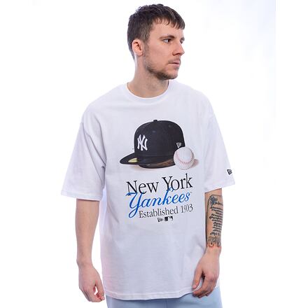 T-paita New Era New Era MLB NY Yankees Script Graphic Tee Valkoinen | 60596279, 0