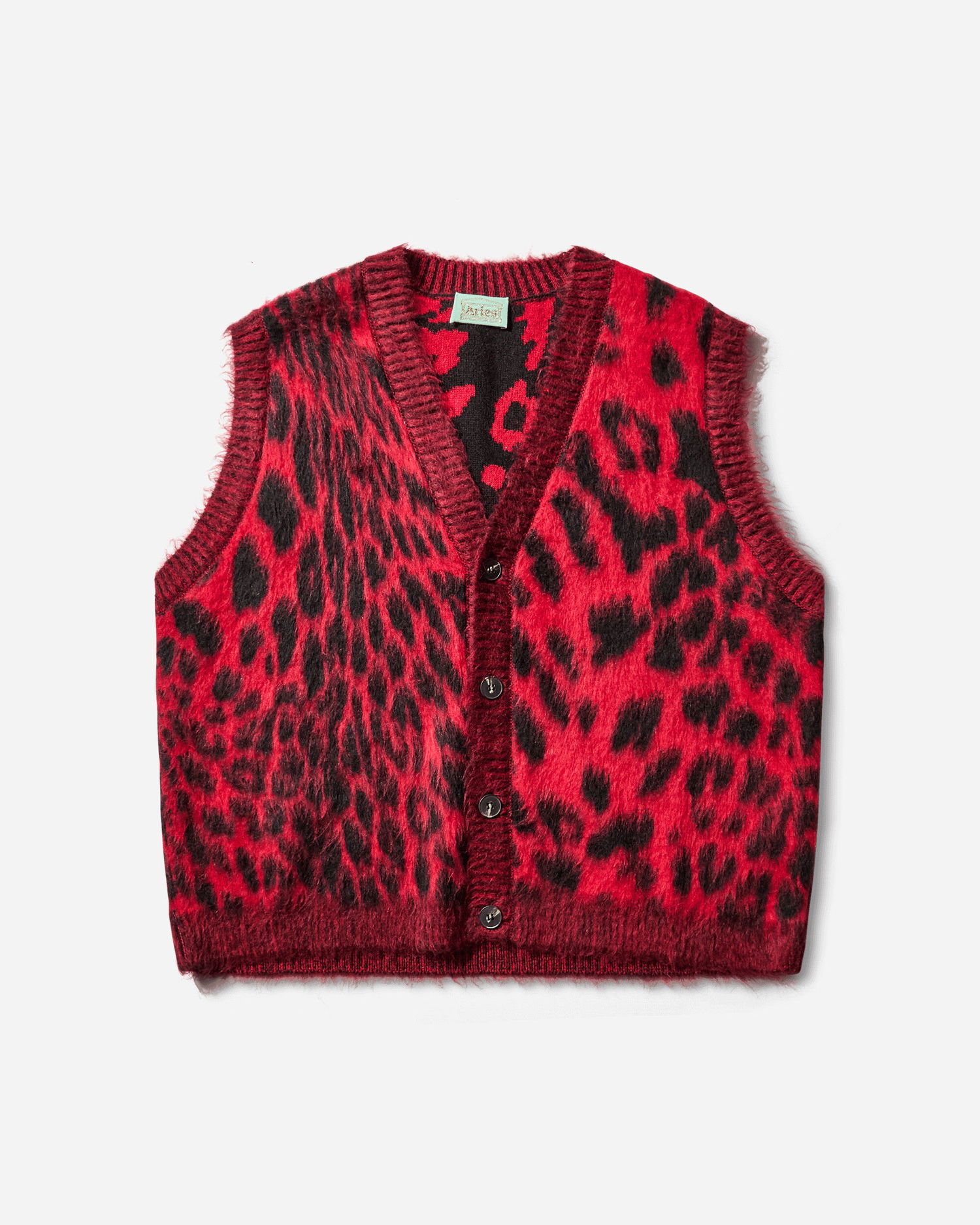 Liivi Aries Brushed Leopard Print Vest Punainen | AR4004104 Red, 1