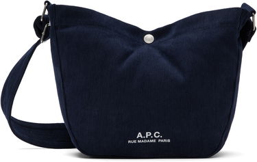 Olkalaukku A.P.C. A.P.C. Journal Small Corduroy Satchel Tummansininen | PSALI-M67010, 0