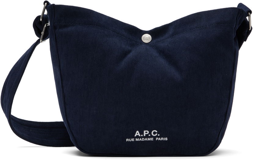 Olkalaukku A.P.C. A.P.C. Journal Small Corduroy Satchel Tummansininen | PSALI-M67010
