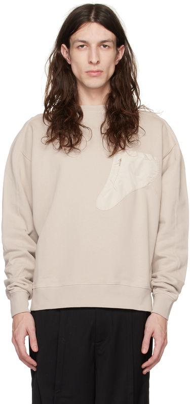 Huppari HELIOT EMIL Crewneck Sweatshirt With Chest Pocket Beige | HE_M_08_016_C03_ST18, 0