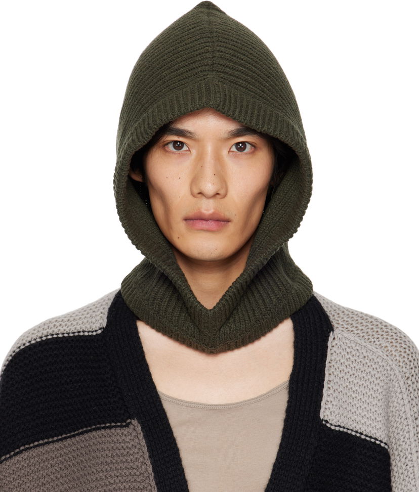 Hattu Rick Owens Rick Owens Concordians Cashmere Knit Hood Vihreä | RU02E1481 WSBR
