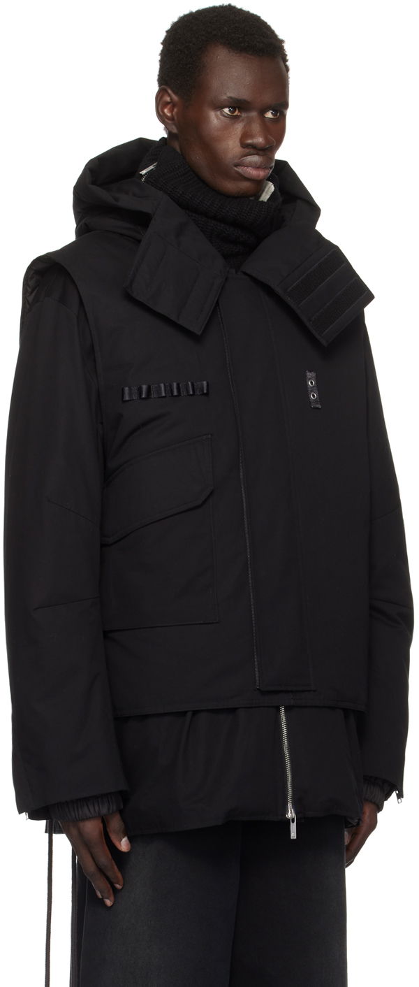 Parka Helmut Lang Helmut Lang Arctic Double Puffer Down Jacket & Vest Musta | O07HM402, 1