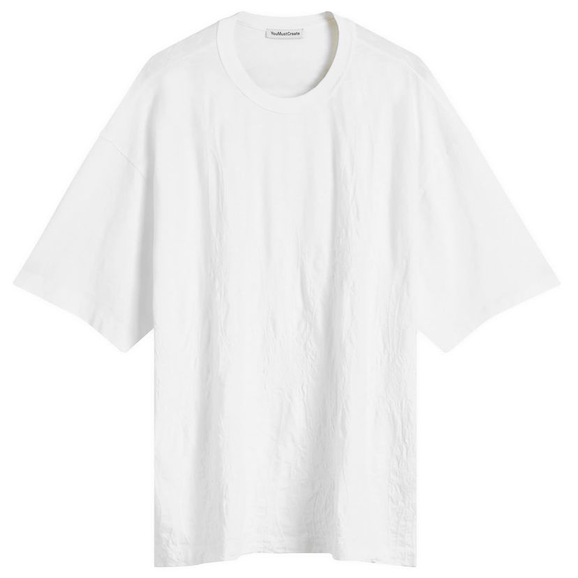 T-paita YMC YMC Embroidered Sunflower T-Shirt, Size Large Valkoinen | P6YAG-10