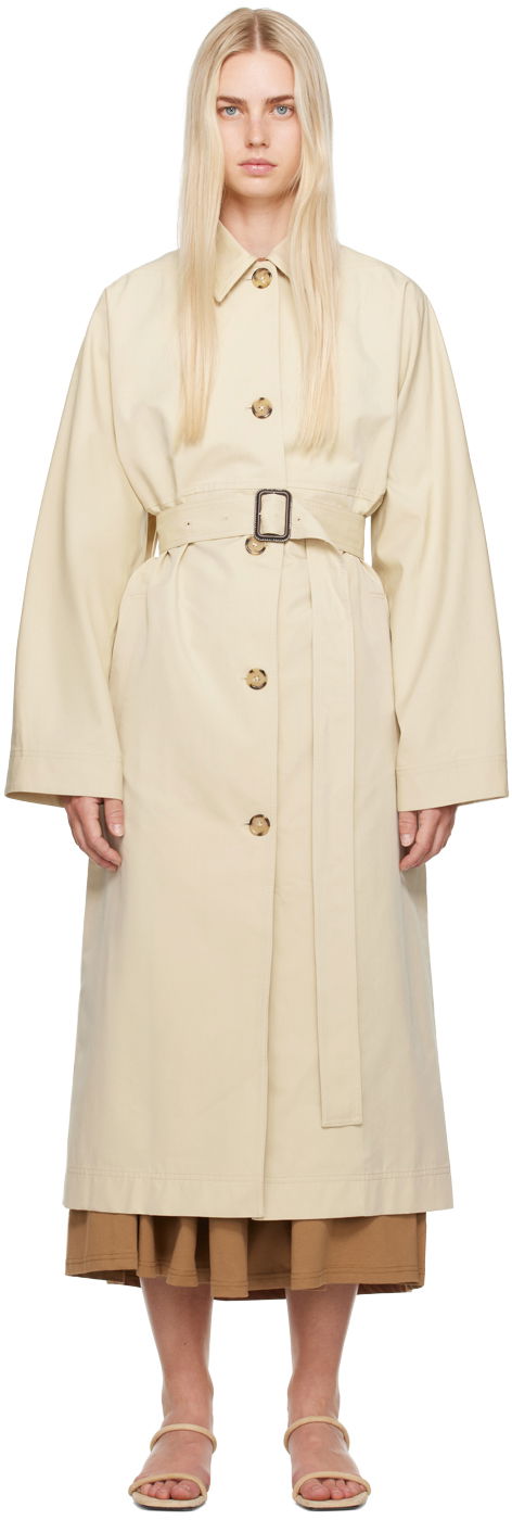 Trenssitakki TOTEME Tumbled Trench Coat Beige | 243-WRO0127-FB0197