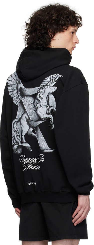 Huppari Represent Clo Represent 'Elegance In Motion' Graphic Print Hoodie Musta | MLM41065, 2