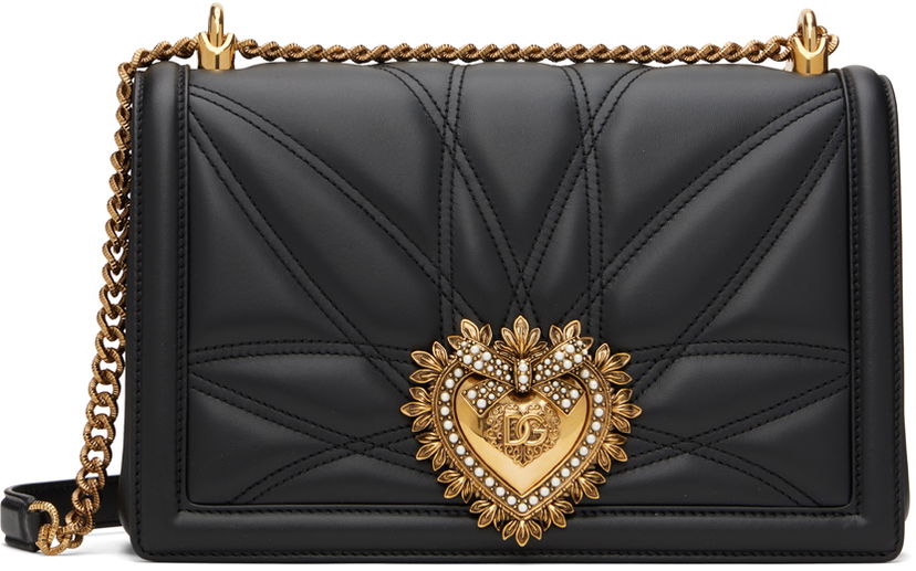 Käsilaukku Dolce & Gabbana Black Medium Devotion Bag Musta | BB7100 AW437