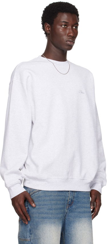 Huppari Dime Dime Cursive Small Logo Crewneck Sweatshirt Harmaa | DIMESU2538ASH, 1