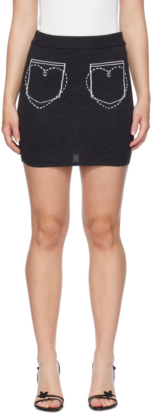 Hame Moschino Moschino Jeans Heart Pocket Miniskirt Harmaa | 242K10180