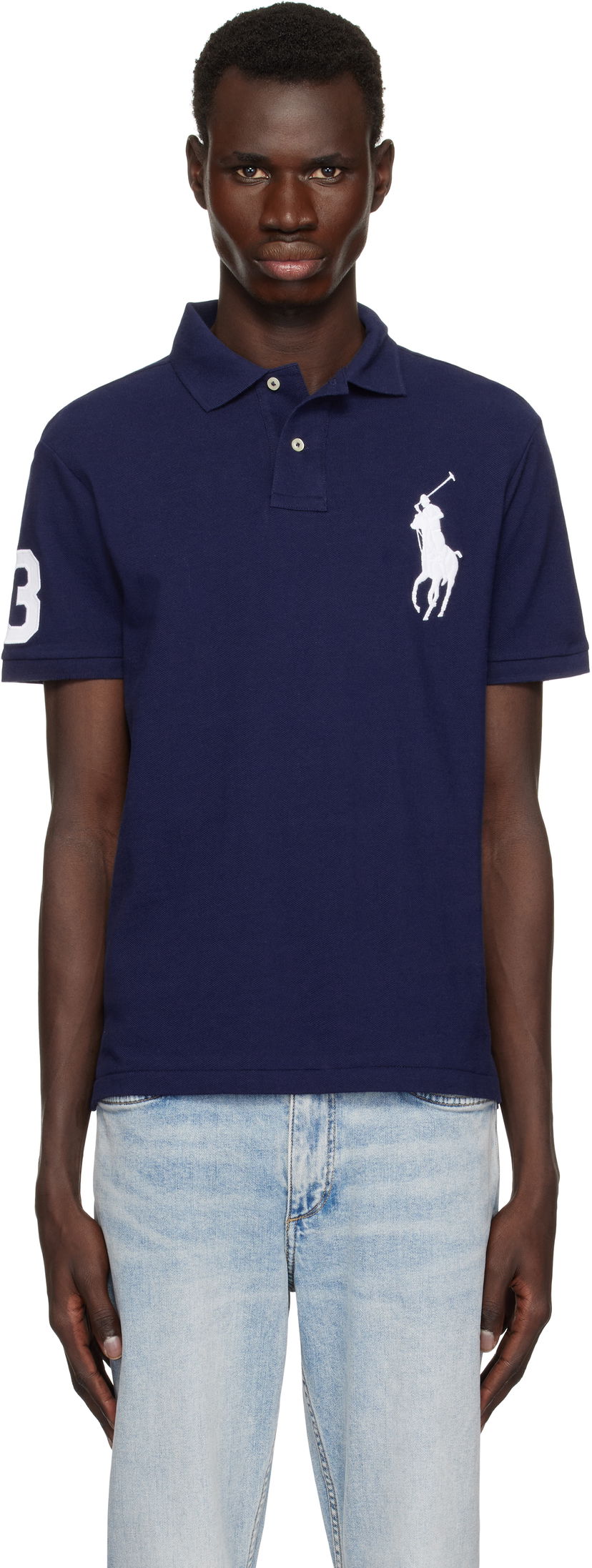 Poolopaita Polo by Ralph Lauren Ralph Lauren Custom Slim Fit Big Pony Mesh Polo Tummansininen | 710688969004