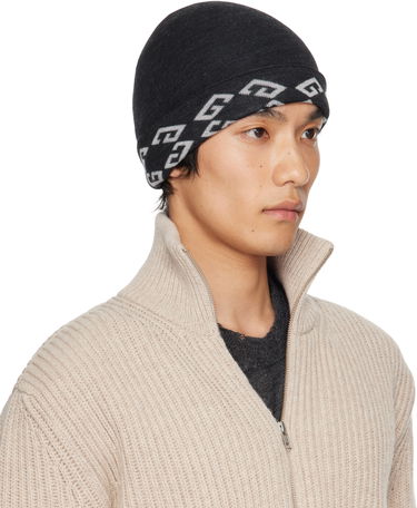 Pipo Givenchy Givenchy 1972 Monogram Reversible Beanie Musta | 710003975001-U7930, 1