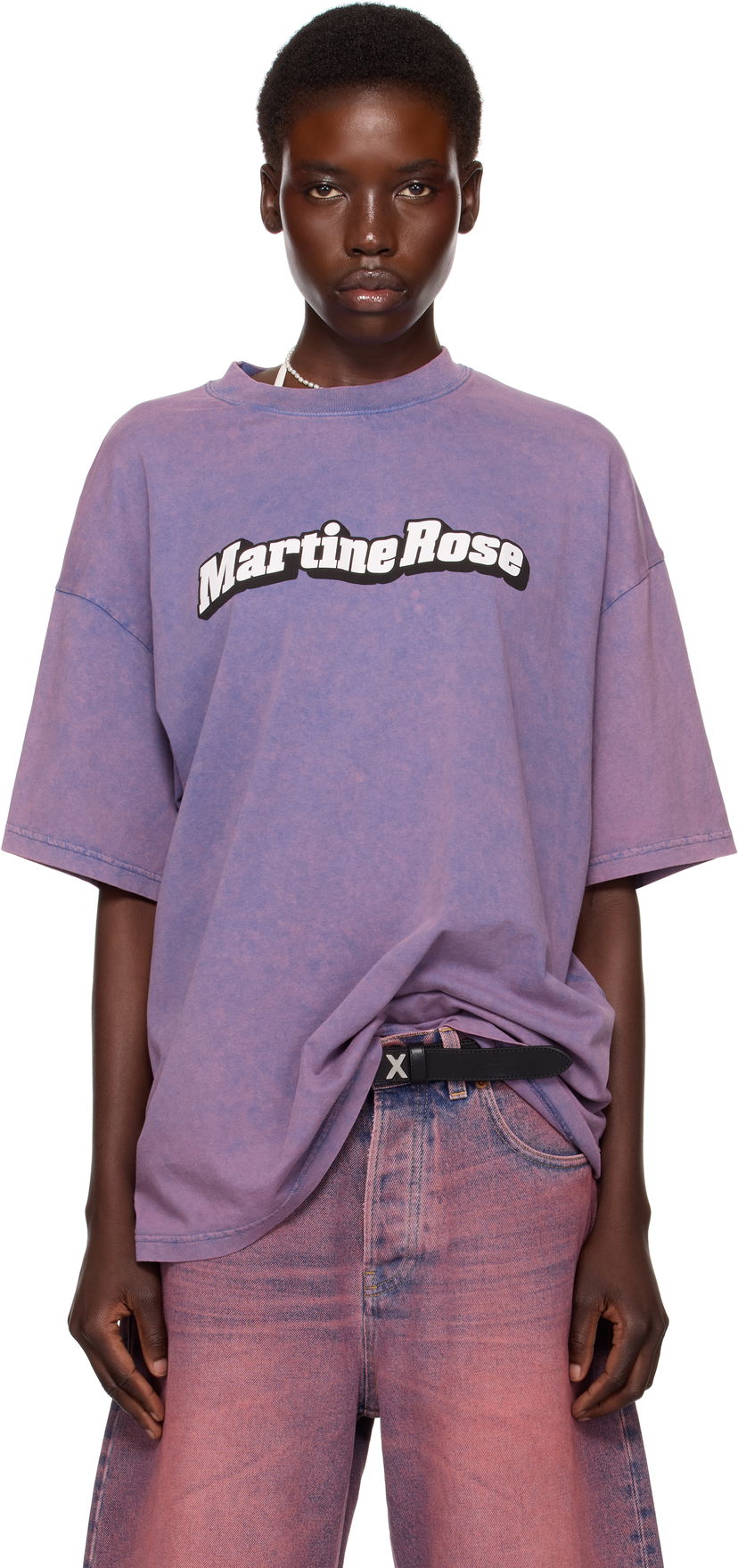 T-paita Martine Rose Martine Rose Oversized Short Sleeve T-Shirt Violetti | 621JE03115