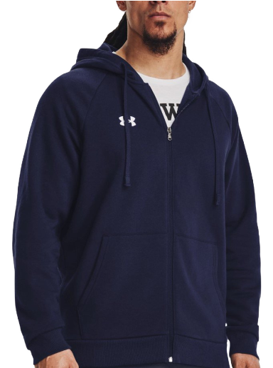 Huppari Under Armour Rival Fleece Full-Zip Hoodie Tummansininen | 1379767-410