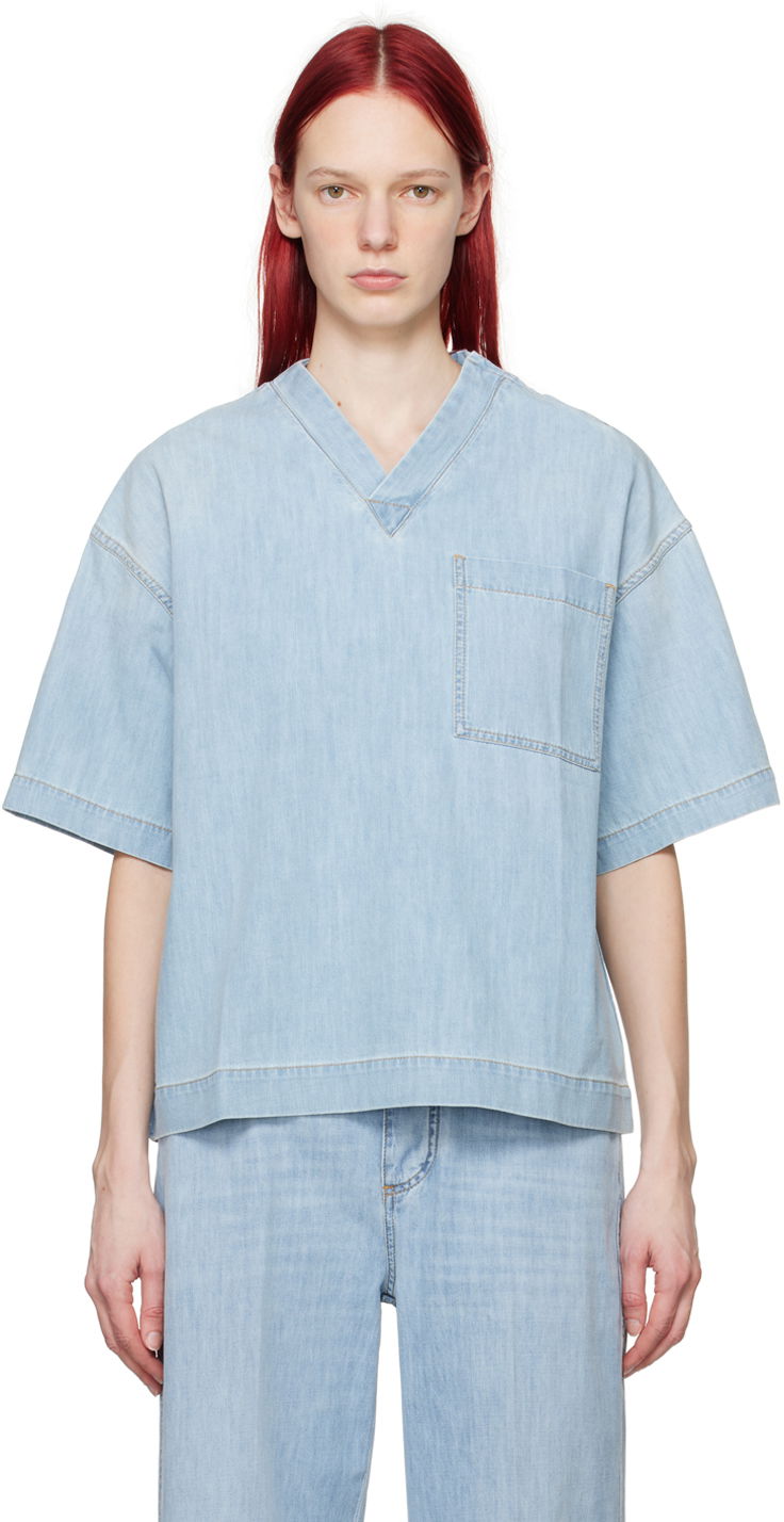 Paita Bottega Veneta Denim Shirt Sininen | 774676 V3N60