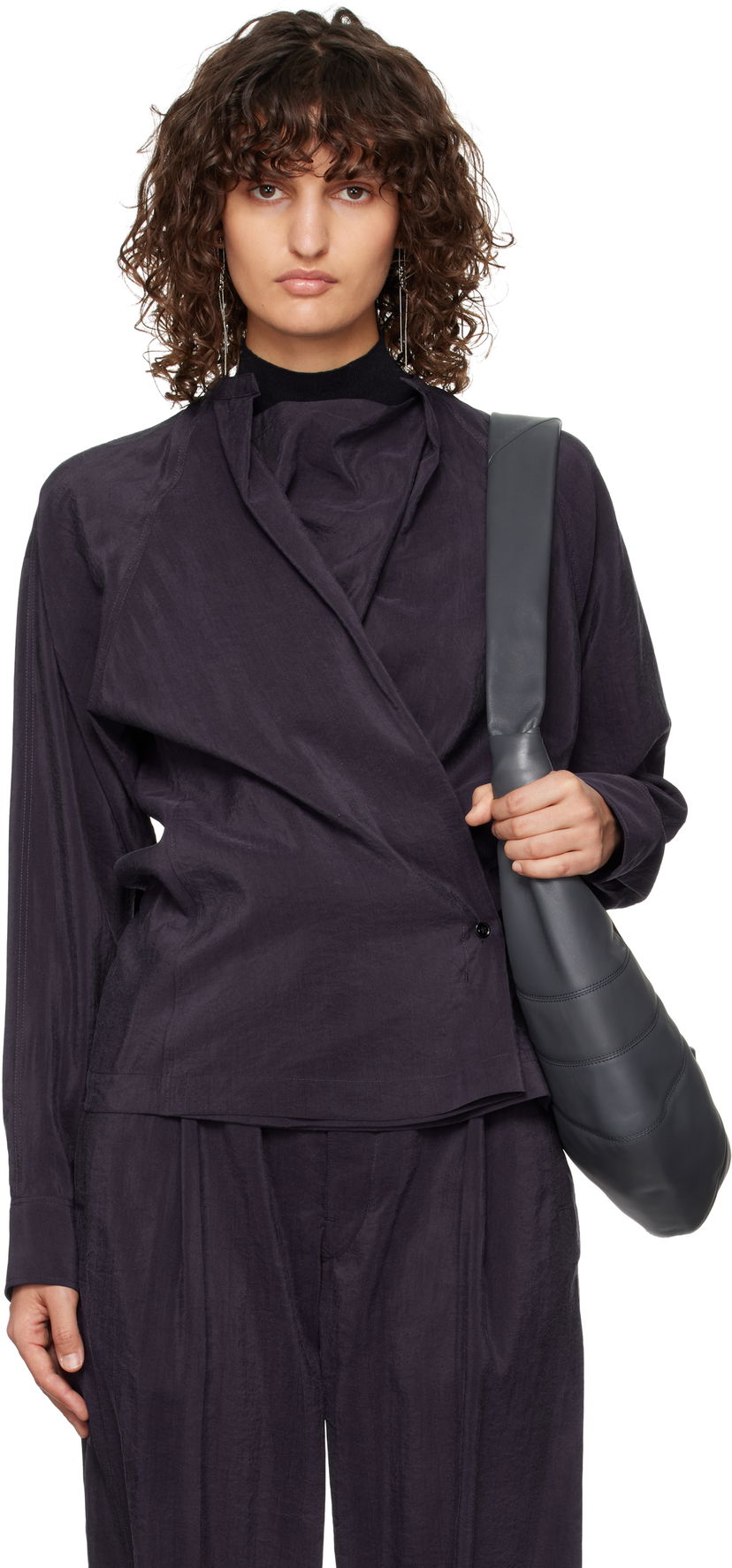 Olkalaukku LEMAIRE Lemaire Twisted Wrap Blouse Harmaa | TO1081 LF1308