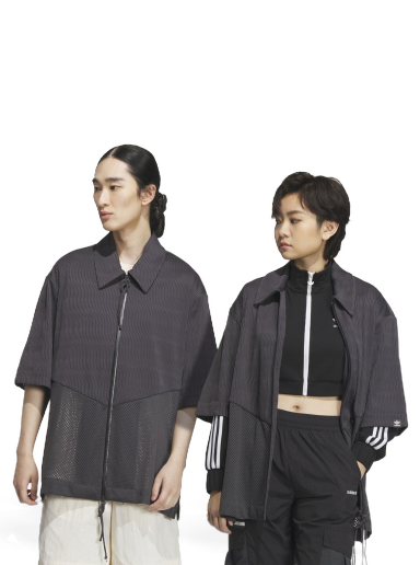 Paita adidas Originals x SFMT Zip Shirt Musta | IK8596