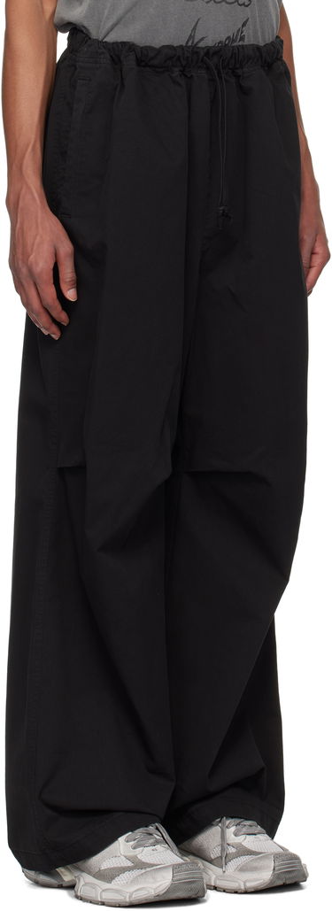 Cargo housut We11done We11done Tucked Wide Trousers Musta | WD-PT3-24-262-U-BK, 4