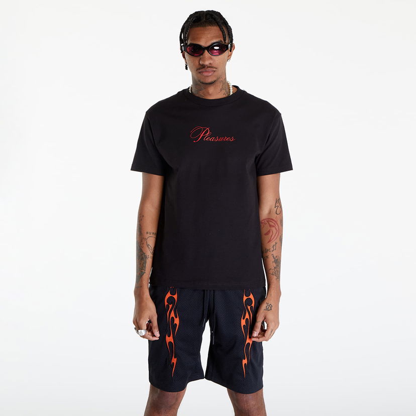 T-paita Pleasures Stack T-Shirt Musta | P24SP050 BLACK