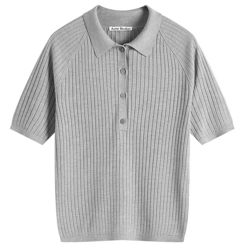 Poolopaita Acne Studios Acne Studios Kamanda Knitted Polo Top Harmaa | A60575-902