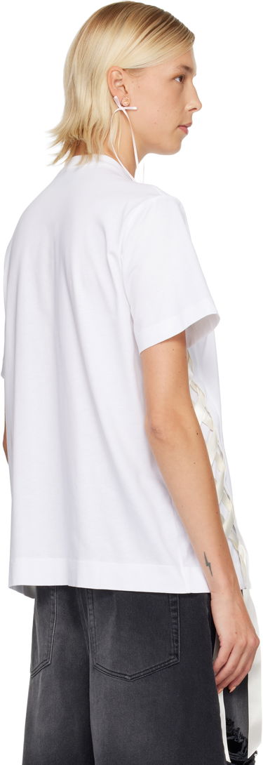 T-paita Simone Rocha Simone Rocha Unraveling Ribbon T-shirt Valkoinen | 5368 0553, 2