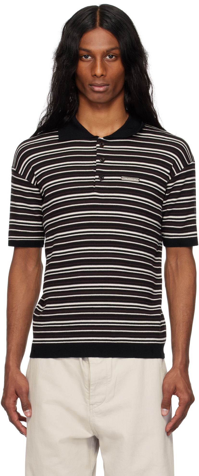 Poolopaita Andersson Bell Andersson Bell Striped Sweater Polo Musta | atb1286m