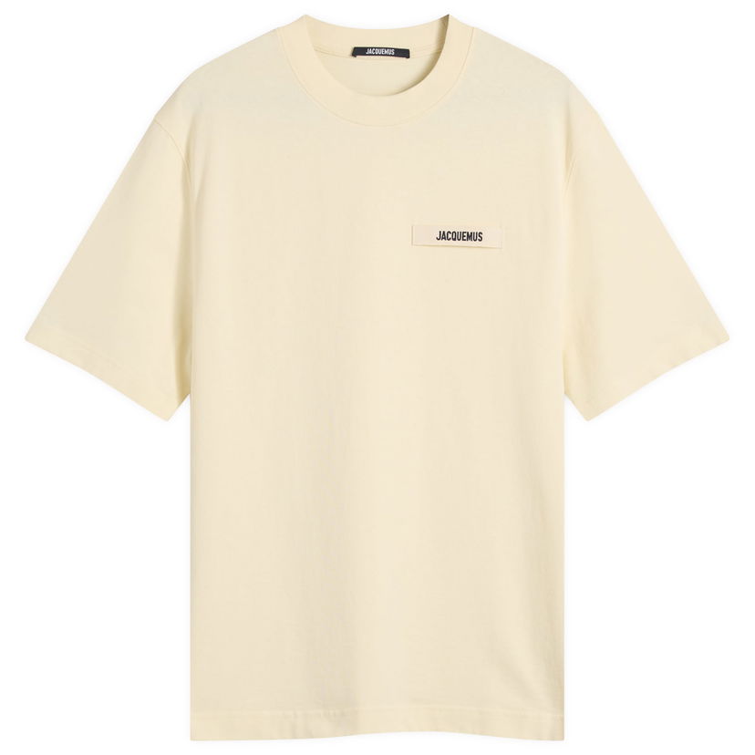 T-paita Jacquemus Jacquemus Grosgrain Logo T-Shirt, Size Large Keltainen | 25HTSM00133AJ00226-150