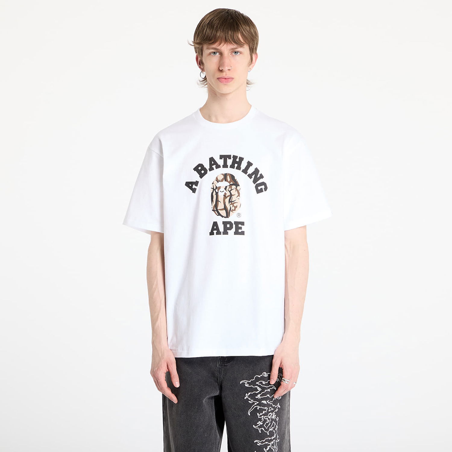 T-paita BAPE A BATHING APE Trial Camo College Tee Valkoinen | 001TEL301033MWHA, 0