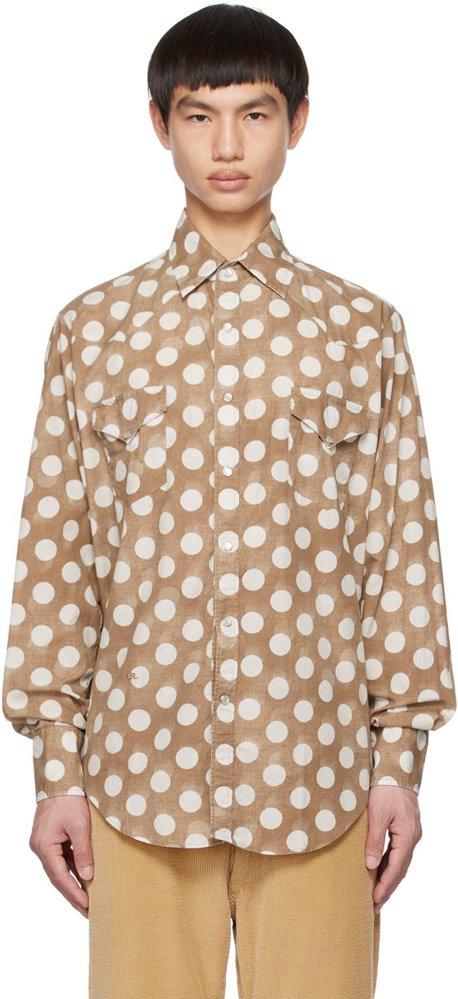 Paita ERL ERL Polka Dot Long Sleeve Shirt Ruskea | ERL06B012