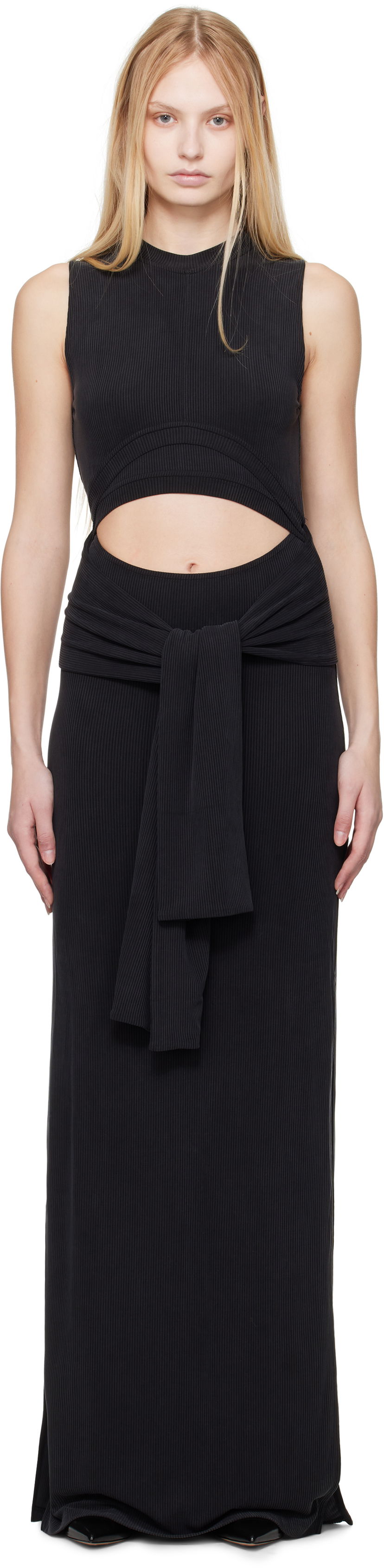 Mekko Balmain Balmain Knotted Cutout Maxi Dress Musta | EF1RO125JJ76