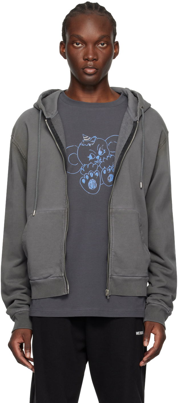 Huppari We11done Zip Hoodie Harmaa | WD-TJ2-24-812-U-CH
