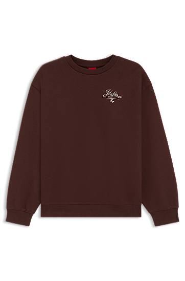 Huppari BOSS Terry Sweatshirt with Graphic Print Ruskea | 50545633