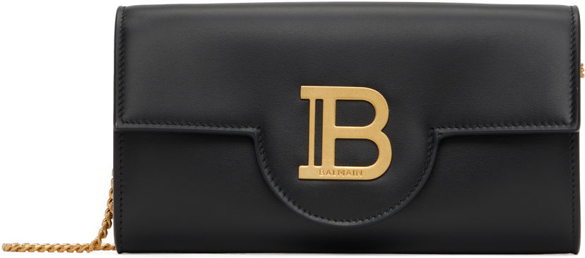Lompakko Balmain Balmain B-Buzz Leather Wallet on Chain Musta | DN1ON197LAVE