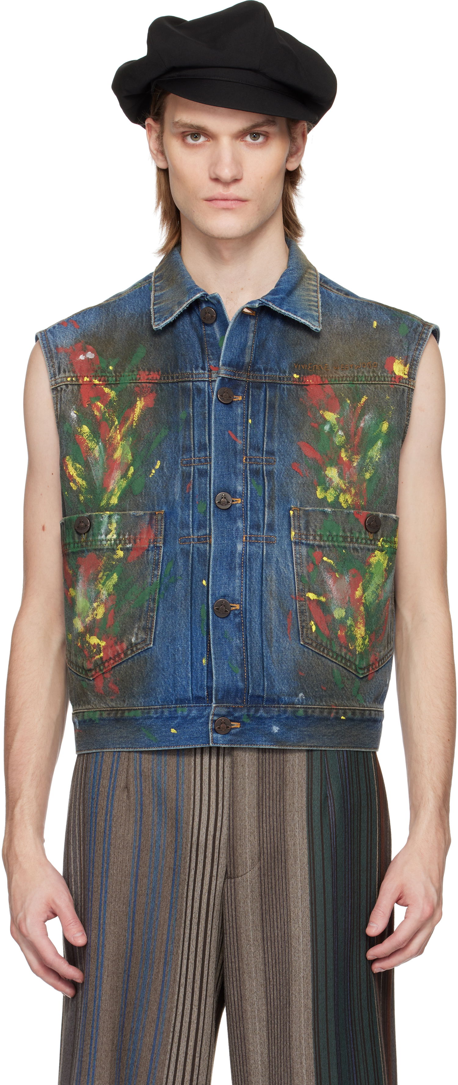 Liivi Vivienne Westwood Vivienne Westwood Marlene Painted Denim Vest Sininen | 3901000I-W0161-, 0